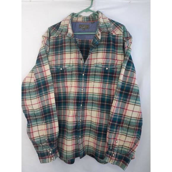 J.L. Powell The Sporting Life Plaid Flannel Shirt Big Mens Size XXL Pearl Snaps - Picture 9 of 9